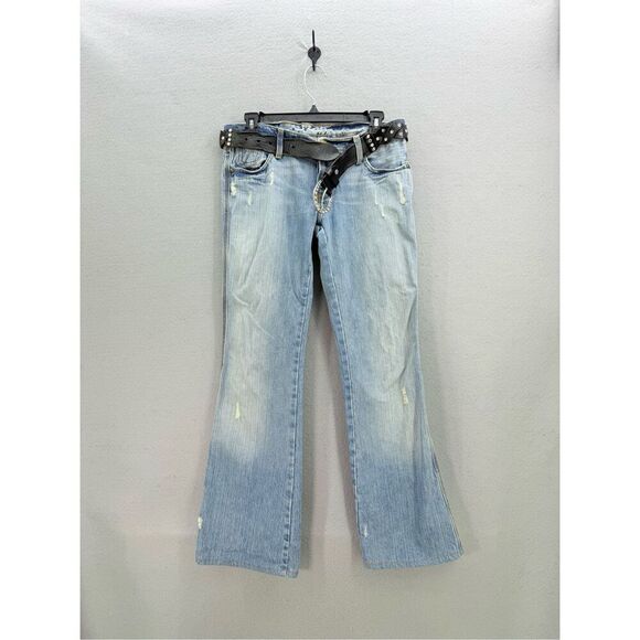 Vintage Y2K Polo Jeans Co. Ralph Lauren Low Rise Bootcut Jeans Plus Leather Belt - Picture 9 of 9